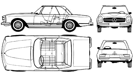 1968 Mercedes Benz 280 SL blueprint